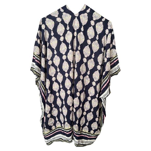 Loft Blue Printed Boho Print Kimono Wrap Cardigan, One Size - Picture 5 of 7